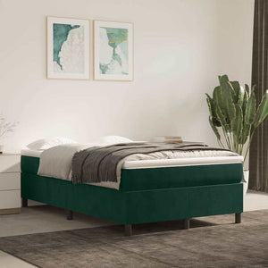 vidaXL Box Spring Bed Frame Dark Green 120x200 cm Velvet