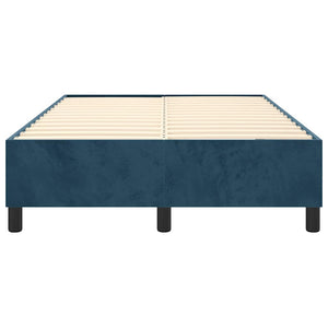 vidaXL Dark Blue Box Spring Bed Frame 120x200 cm Velvet