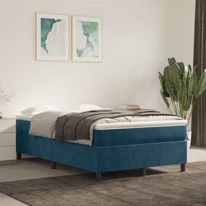 vidaXL Dark Blue Box Spring Bed Frame 120x200 cm Velvet