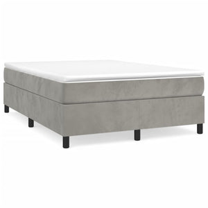 vidaXL Box Spring Bed Frame Light Grey 140x190 cm Velvet