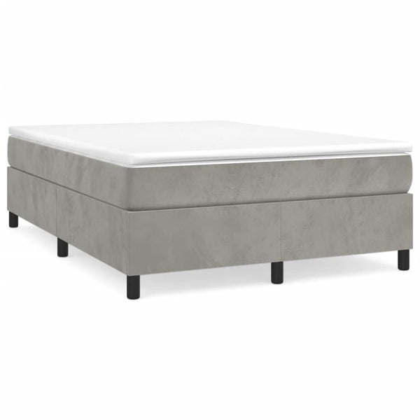 vidaXL Box Spring Bed Frame Light Grey 140x190 cm Velvet