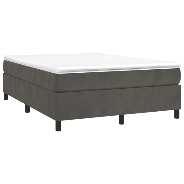 vidaXL Dark Grey Box Spring Bed Frame 140x190 cm Velvet