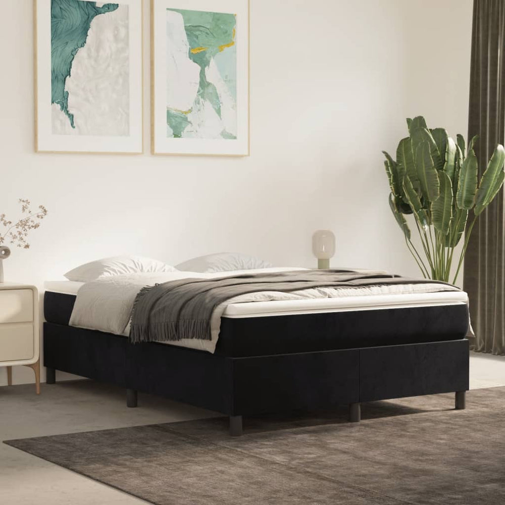 vidaXL Box Spring Bed Frame Black 140x190 cm Velvet