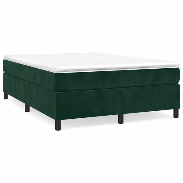 vidaXL Box Spring Bed Frame Dark Green 140x190 cm Velvet