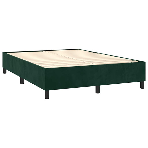 vidaXL Box Spring Bed Frame Dark Green 140x190 cm Velvet