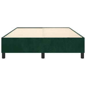 vidaXL Box Spring Bed Frame Dark Green 140x190 cm Velvet