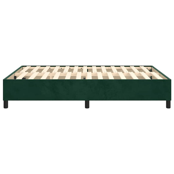 vidaXL Box Spring Bed Frame Dark Green 140x190 cm Velvet