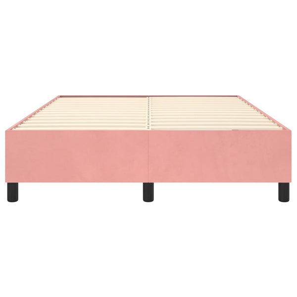 vidaXL Pink Box Spring Bed Frame 140x190 cm Velvet