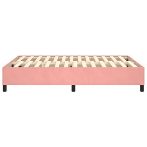 vidaXL Pink Box Spring Bed Frame 140x190 cm Velvet