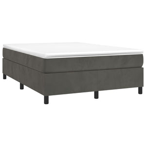 vidaXL Box Spring Bed Frame Dark Grey 140x200 cm Velvet