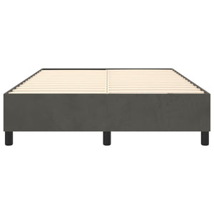 vidaXL Box Spring Bed Frame Dark Grey 140x200 cm Velvet