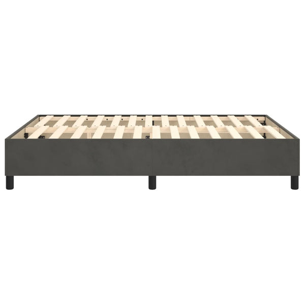 vidaXL Box Spring Bed Frame Dark Grey 140x200 cm Velvet