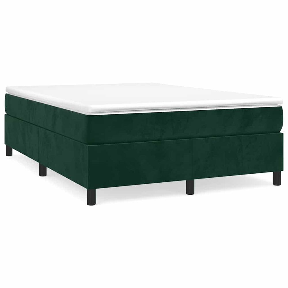 vidaXL Box Spring Bed Frame Dark Green 140x200 cm Velvet