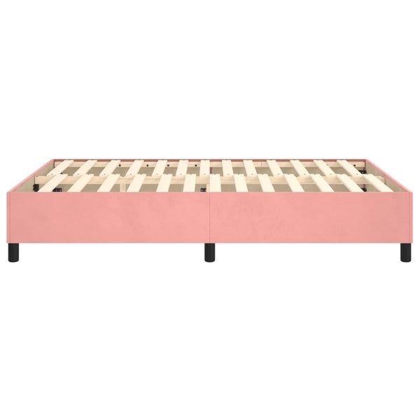vidaXL Box Spring Bed Frame Pink 140x200 cm Velvet