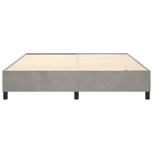 vidaXL Light Grey Box Spring Bed Frame 160x200 cm Velvet