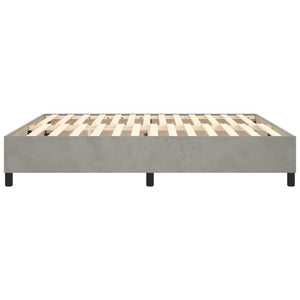 vidaXL Light Grey Box Spring Bed Frame 160x200 cm Velvet