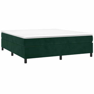 vidaXL Box Spring Bed Frame Dark Green 160x200 cm Velvet