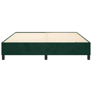 vidaXL Box Spring Bed Frame Dark Green 160x200 cm Velvet