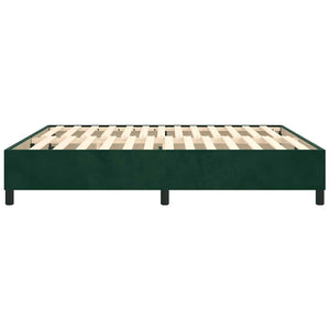 vidaXL Box Spring Bed Frame Dark Green 160x200 cm Velvet