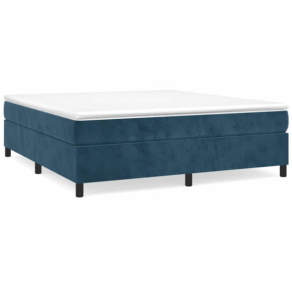 vidaXL Dark Blue Box Spring Bed Frame 160x200 cm Velvet