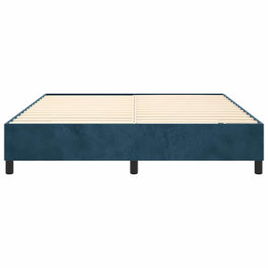 vidaXL Dark Blue Box Spring Bed Frame 160x200 cm Velvet
