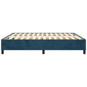 vidaXL Dark Blue Box Spring Bed Frame 160x200 cm Velvet