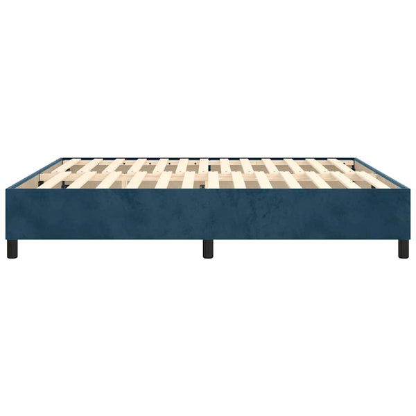 vidaXL Dark Blue Box Spring Bed Frame 160x200 cm Velvet