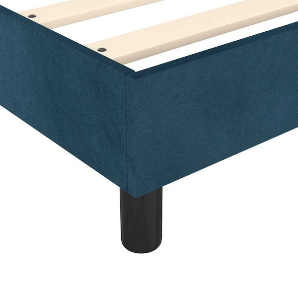 vidaXL Dark Blue Box Spring Bed Frame 160x200 cm Velvet