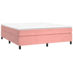 vidaXL Pink Box Spring Bed Frame 160x200 cm Velvet