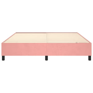 vidaXL Pink Box Spring Bed Frame 160x200 cm Velvet