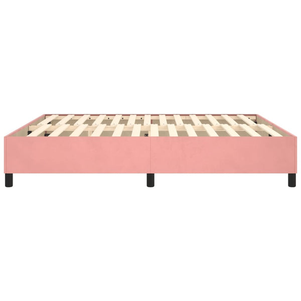 vidaXL Pink Box Spring Bed Frame 160x200 cm Velvet
