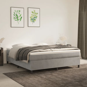 vidaXL Box Spring Bed Frame Light Grey 180x200 cm Velvet
