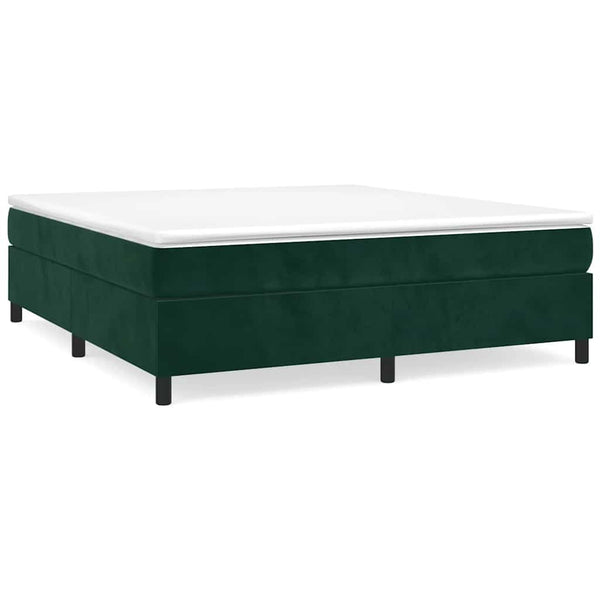 vidaXL Dark Green Box Spring Bed Frame 180x200 cm Velvet
