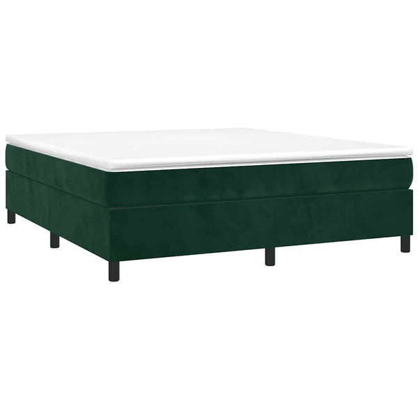 vidaXL Dark Green Box Spring Bed Frame 180x200 cm Velvet