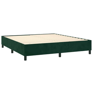 vidaXL Dark Green Box Spring Bed Frame 180x200 cm Velvet