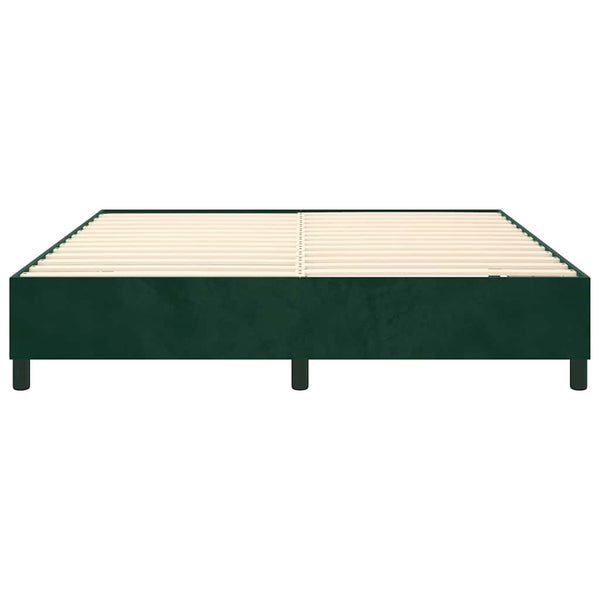 vidaXL Dark Green Box Spring Bed Frame 180x200 cm Velvet
