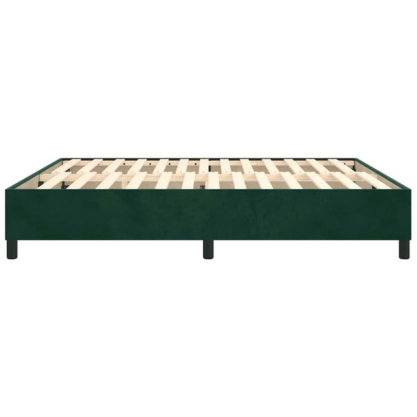 vidaXL Dark Green Box Spring Bed Frame 180x200 cm Velvet