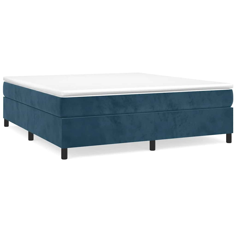 vidaXL Box Spring Bed Frame Dark Blue 180x200 cm Velvet