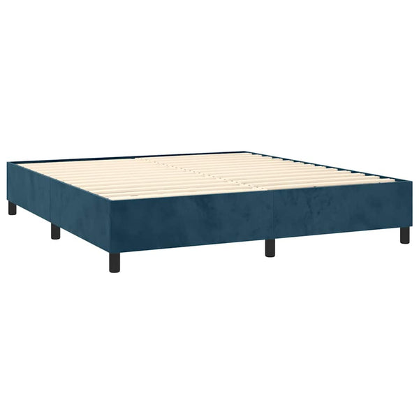 vidaXL Box Spring Bed Frame Dark Blue 180x200 cm Velvet