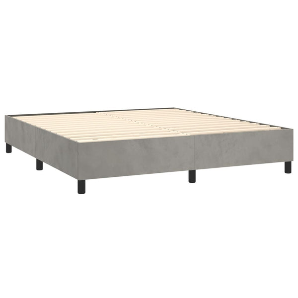 vidaXL Box Spring Bed Frame Light Grey 200x200 cm Velvet