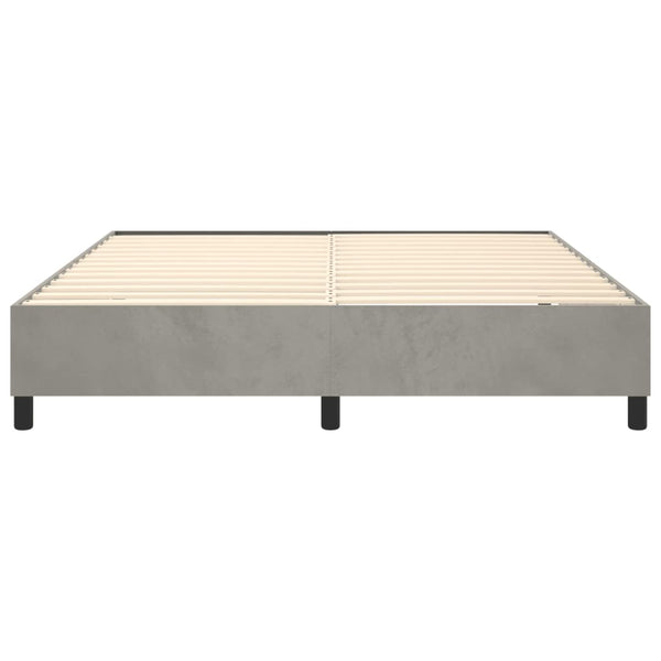 vidaXL Box Spring Bed Frame Light Grey 200x200 cm Velvet
