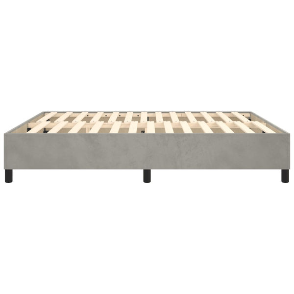 vidaXL Box Spring Bed Frame Light Grey 200x200 cm Velvet