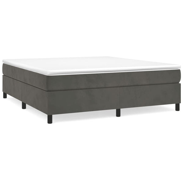 vidaXL Box Spring Bed Frame Dark Gray 200x200 cm Velvet