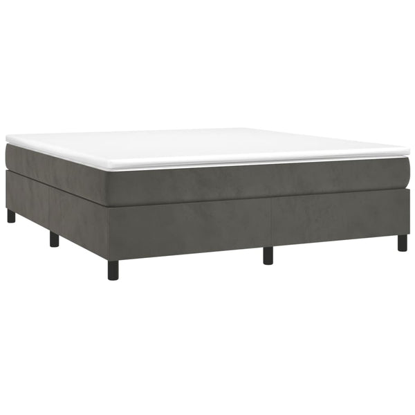 vidaXL Box Spring Bed Frame Dark Gray 200x200 cm Velvet