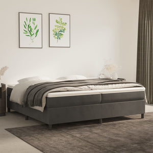 vidaXL Box Spring Bed Frame Dark Gray 200x200 cm Velvet