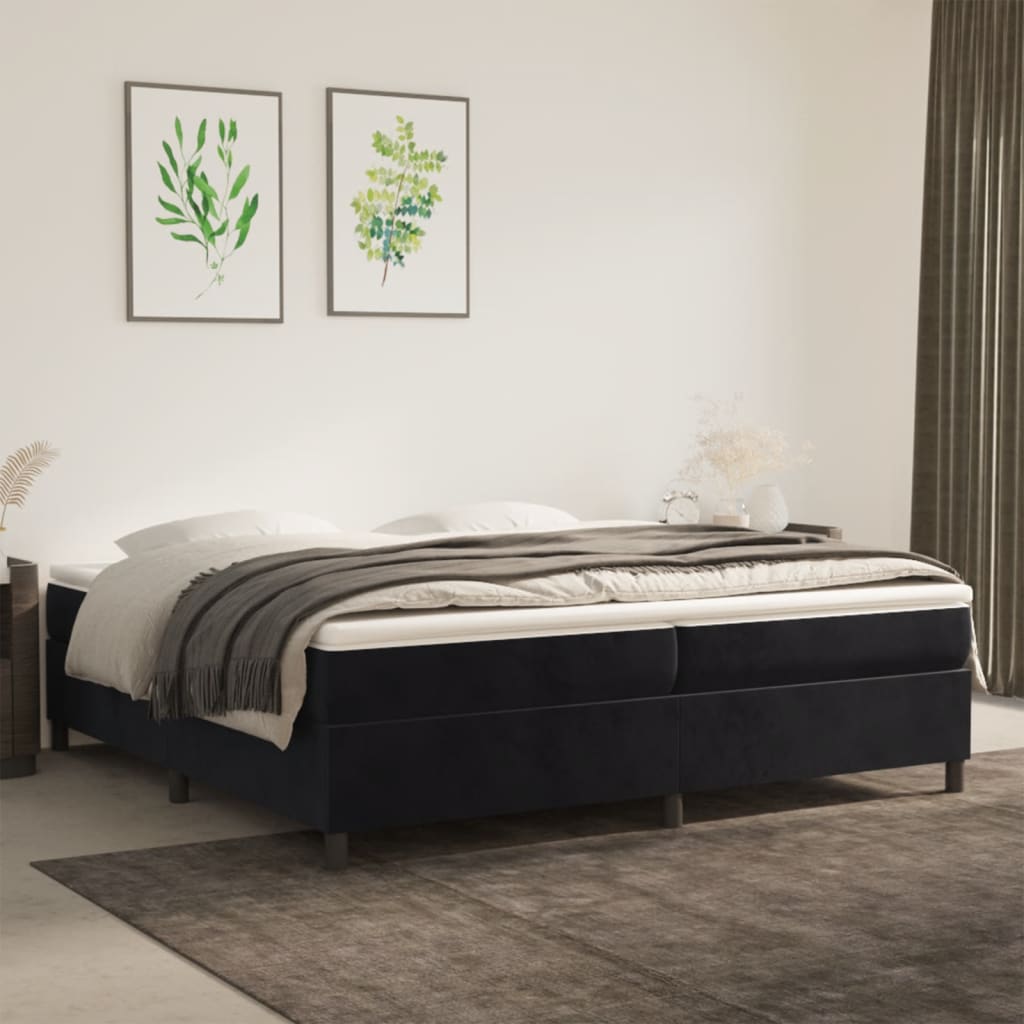 vidaXL Box Spring Bed Frame Black 200x200 cm Velvet