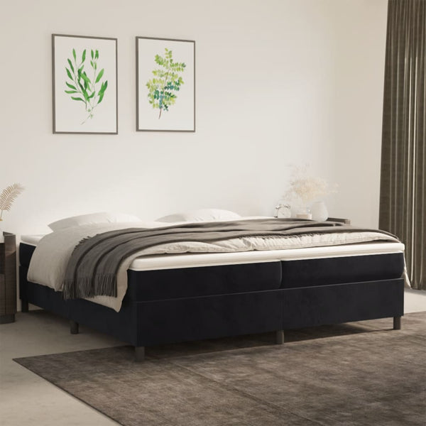 vidaXL Box Spring Bed Frame Black 200x200 cm Velvet