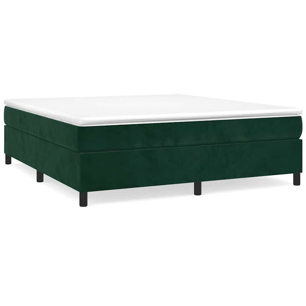 vidaXL Box Spring Bed Frame Dark Green 200x200 cm Velvet