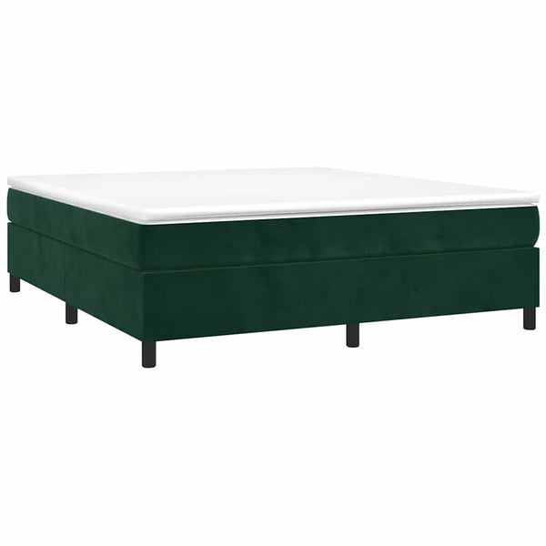 vidaXL Box Spring Bed Frame Dark Green 200x200 cm Velvet