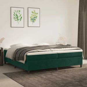 vidaXL Box Spring Bed Frame Dark Green 200x200 cm Velvet